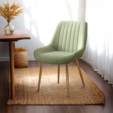 Vertical channel back with gold legs – chair designs, set of dining chairs – mint green upholstered